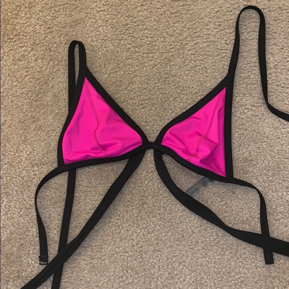 Hot pink bathing suit top